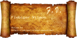 Fiebiger Vilmos névjegykártya